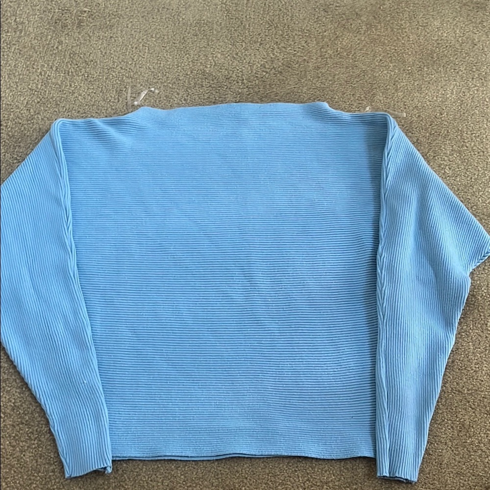 Light Blue Ribbed Sweater